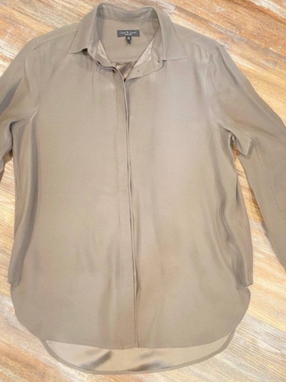 rag & bone Women's Taupe Button-Front Blouse
